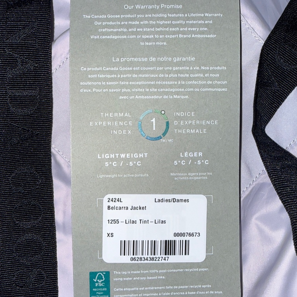 ✨Brand New ✨Canada Goose Women's Hooded Ski Jacket in Light Purple - Picture 7 of 8
